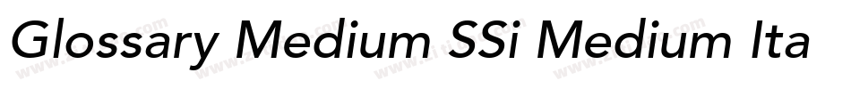 Glossary Medium SSi Medium Italic字体转换
